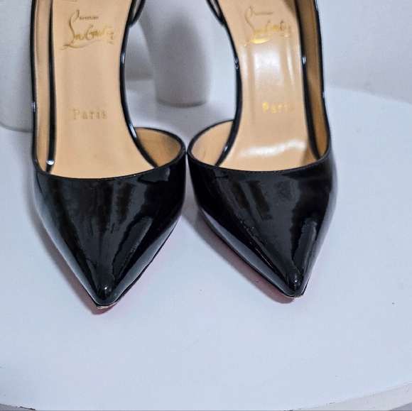Christian Louboutin Iriza 100 patent leather black d'orsay pumps - Picture 5 of 13